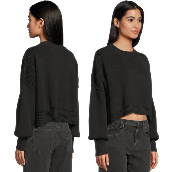 Easy Street Crop Pullover, Black, L - Picture 4 of 5